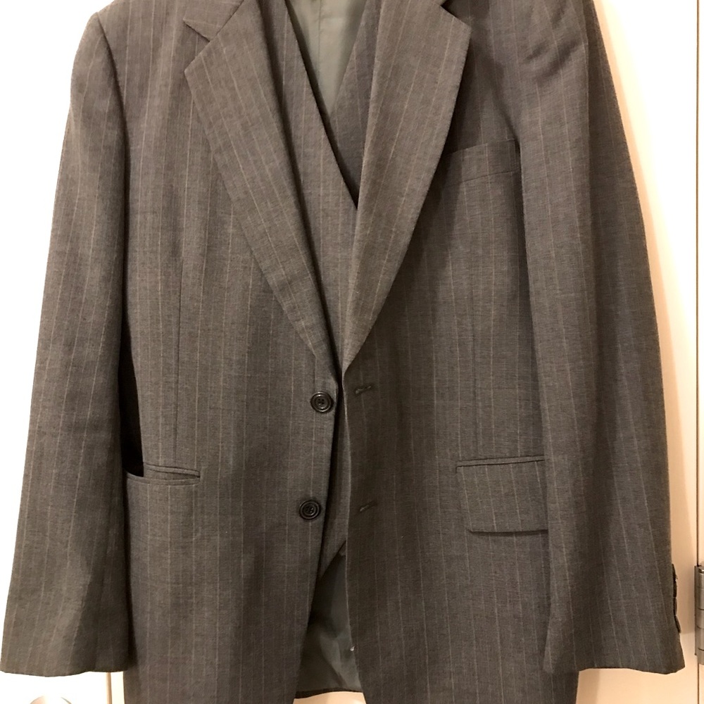 Vintage Mens Blazer & Waist coat Grey Size Small